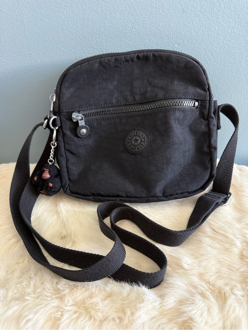 Kipling Keefe Black Crossbody Bag